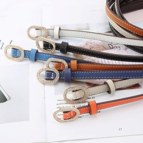 New Fashion Women Luxury Brand Rhinestone Ovaal Buckle Belt Pu Leather Corset Waist Strap Candy Colors Ladies Fine Waistband