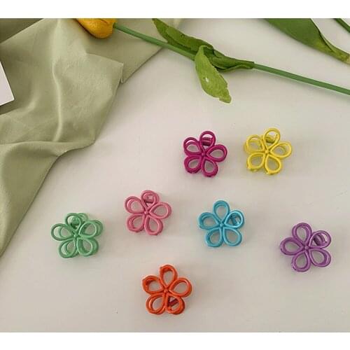 New Hair Claws Cute Girls Mini Hair Clip Candy Color Flower Shape Hairpin Lovely Baby Kids Women Hair Accessories Korean Style