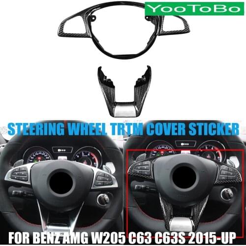 Carbon Fiber Steering Wheel Trim Cover For Mercedes BENZ AMG W205 C63 C63S W218 W213 W117 W116 W217 W176 CLS63 GLA45 GLS63 A45