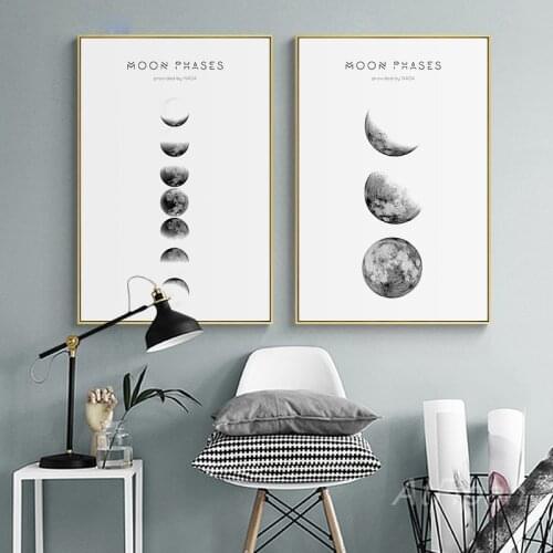 Moon Phase Canvas Posters and Prints Minimalist Wall Art Abstract Painting Nordic Cuadros Decoration Pictures Modern Home Decor