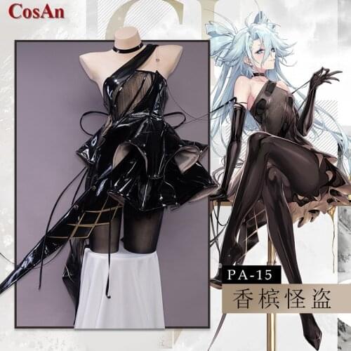 Hot Game Girls Frontline PA-15 Cosplay Costume Champagne Thief Black Sweet Formal Dress Female Activity Party Role Play Clothing