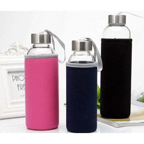 1PC Portable Glass Water Juice Bottle Protective Carry Bag Drinking Filter in Home Outdoor Travelling KD 1464