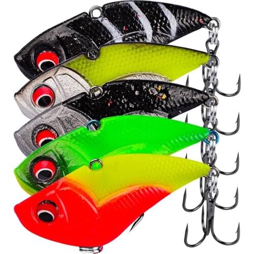 1Pcs Fishing Lure 5cm 13.6g Artificial Soft VIB Bait Treble Hooks Peche Bass Pike Trolling Quality Professional Fishing Tackle