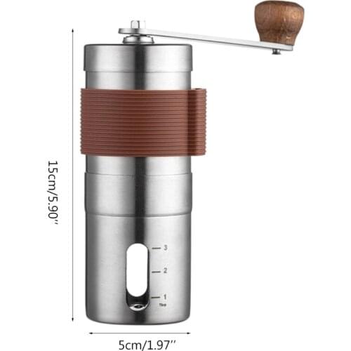 Manual Coffee Grinder Portable Stainless Steel Hand Crank Coffee Bean Grinder 37MF