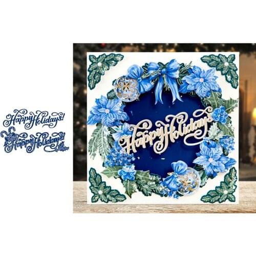 Happy Holidays Christmas Metal Cutting Dies Stencils for DIY Scrapbooking Paper Cards Crafts Embossing Diy New 2019 Die Cut
