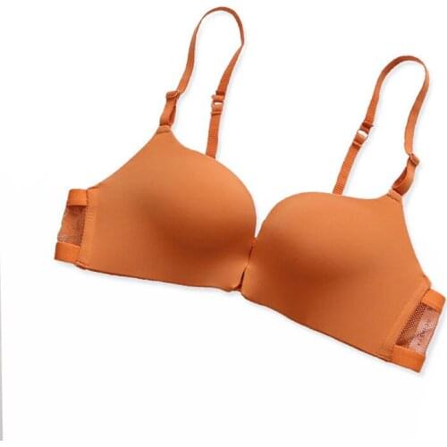 Sexy brassiere set with underwire without underwire front button with small breasts and comfortable back