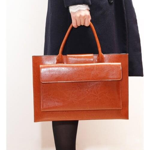 Laptop Bag 14 inch Multi-function Laptop Carrying case Business Briefcase for Men Women Leather is waterproof and wear-resistant