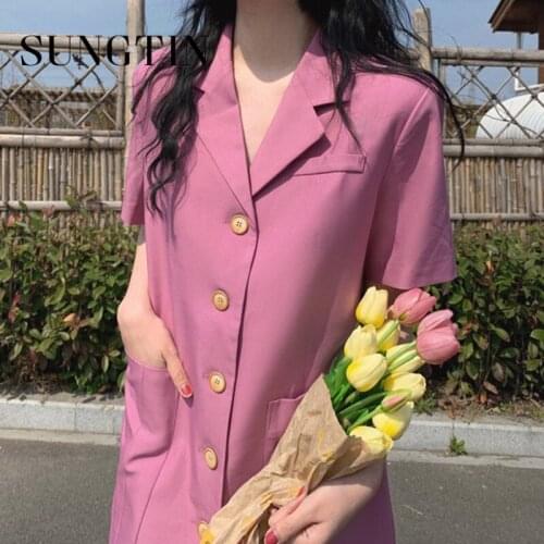 Sungtin Solid Summer Dresses
