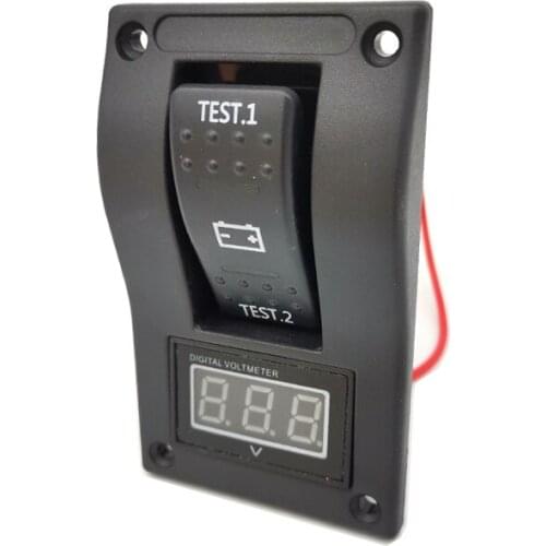 Dual Battery Test Panel Rocker Switch ON-OFF-ON & Voltmeter for Car Marine Boat