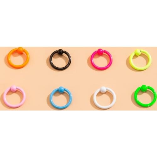 Punk Colorful Stainless Steel Nose Ring for Women/Men Rock Hip Hop Nostril Hoop Body Piercing Jewelry 2021 Wedding Party Gifts