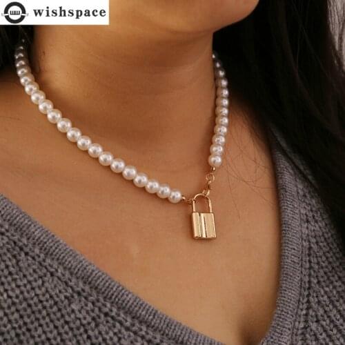 Wishsapce, personality joker ChangMingSuo pearl necklace, fashionable woman party dress jewelry choker