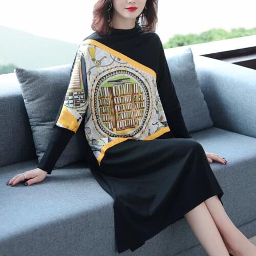 2021 Autumn Vintage Korean 4XL Plus Size Sweater Dress Winter Casual Patchwork Midi Dresses Women Elegant Bodycon Party Vestidos