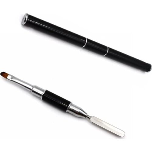 1pc Dual Spatula Pen & Head Nail Art Brush Painting Dotting Carving Manicure Design Mix Rod Double Handle Nail Art Tool