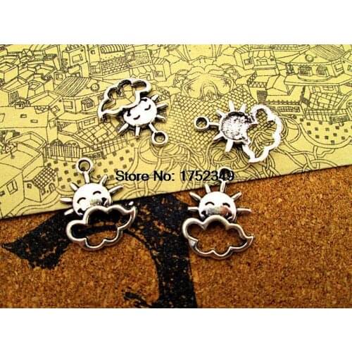 125pcs-- Sun with Cloud Charms Antique Tibetan silver Sun with Cloud Charms pendants ,DIY Supplies 16x21mm