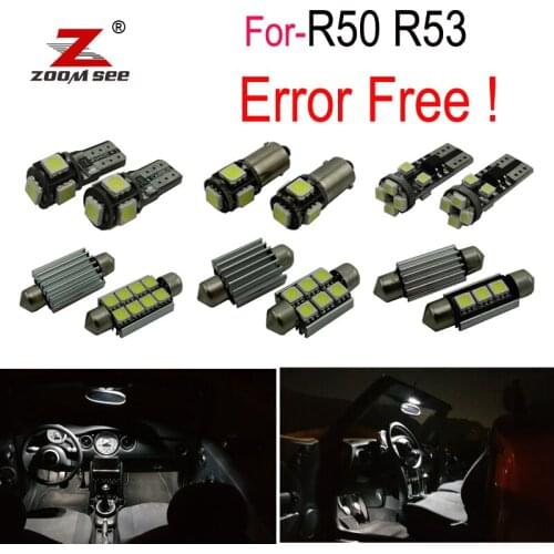 16pcs LED License plate bulb + Interior dome map reading Light Kit For MINI R50 R53 (2001-2006)