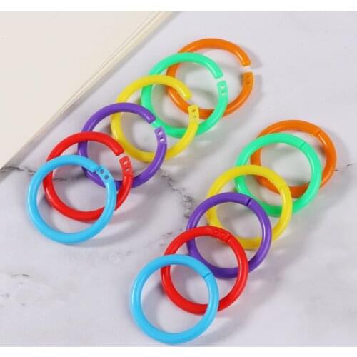20Pcs Plastic Colorful Circle Multi-Functional Ring Loose Leaf Ring Binder For DIY Photo Scrapbook Album Book Binder Hoops C26