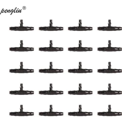 20pcs/pack Change 1/4 inch Into 1/8 inch Connector Reducing Tee Barbed Connector Micro Irrigation Micro Irrigation System IT149