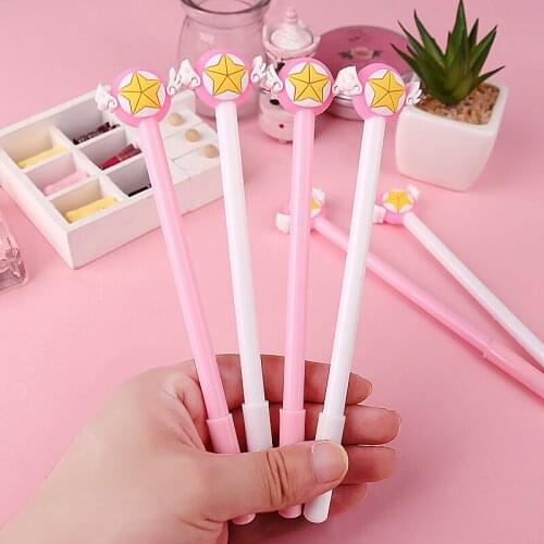 40 Pcs Two Dimention Girl Heart Wing Star 0.5MM Black Neutral Pen Signature Pen Student Girl Heart Stationery Supplies Adorable