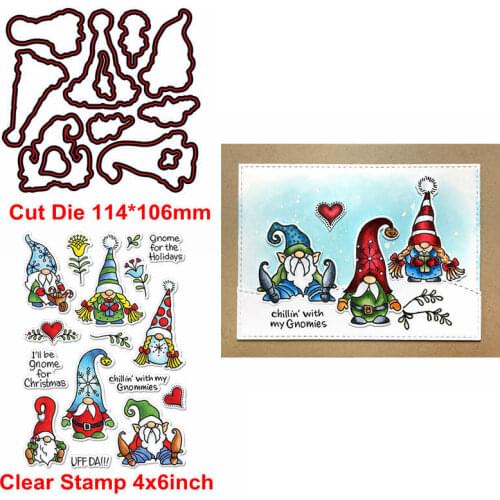 7 Tiny Dwarfs Clear Stamps+Cut Die Merry Christams To You For DIY Card Making Kids Transparent Silicone Stamp New 2019