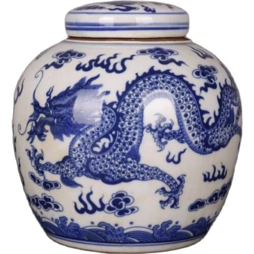 Antique porcelain Qing Kangxi blue and white double dragon tea pot collection