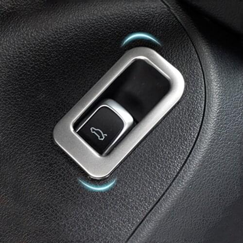 Car Door Trunk Switch Button Frame Decorative Cover Trim Stainless Steel/Carbon fiber For Audi Q5 Car Accessories