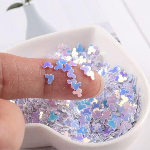 800 Pieces 5mm Mickey Head Sequins Flash DIY Filling Drops UV Glue Mixed with Cream Mobile Phone Shell