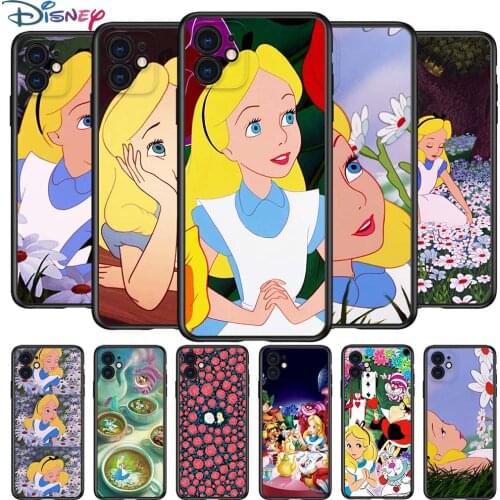 Alice in Wonderland for Apple iPhone 12 Pro Max Mini 11 Pro XS Max X XR 6S 6 7 8 Plus 5S SE2020 Soft Black Phone Case