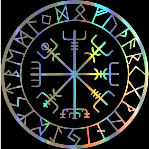 ChienHow 15cm*15cm Car Stickers Originality Compass Rune Funny Car Decal Reflective Laser Vinyl Car Sticker 3D Car Styling