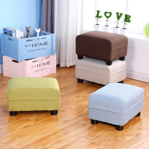 Wooden Household Simple Change Shoe Bench Living Room Sofa Stool Bedroom Creative Small Stool Cloth Seat Washable Soft Stool