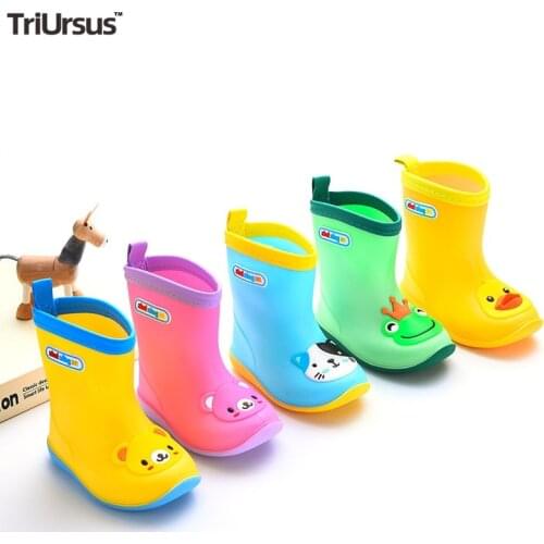 2020 Children Rain Shoes Cartoon Kids Toddler Boys Girls Rain Boots Jelly Rainboots Flat With Childrens Waterproof Shoes