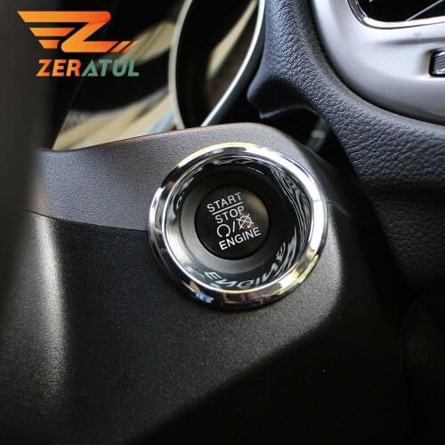 For Jeep New Compass 2th 2017-2020 Renegade 2015 - 2020 Car Chrome Ignition Switch Key Decoration Ring Circle Trim Stickers