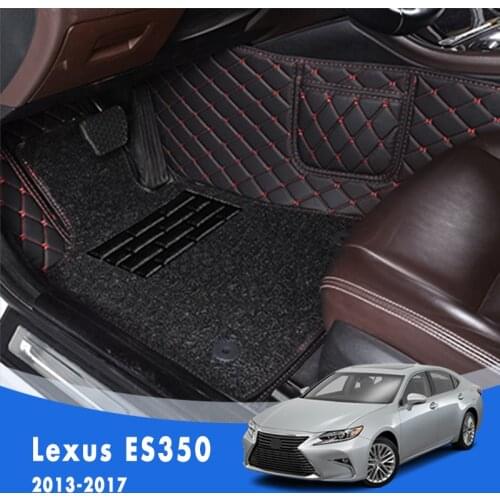 For Lexus ES ES250 ES300h ES350 2017 2016 2015 2014 2013 Luxury Double Layer Wire Loop Car Floor Mats Carpets Auto Accessories