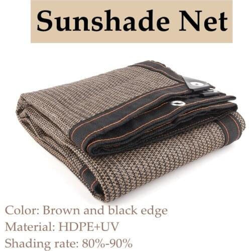 Coffee Brown Customize Size Sunshade Net HDPE Anti-UV 90% Shading Rate Home Terrace Balcony Fence Netting Canopy Sunshade Nets