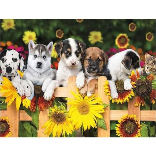 Paint with Diamond Embroidery Diamond Painting Full Round Picture of Rhinestone Home Decor,Dogs and Cat