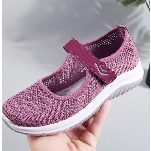 Summer leisure walking shoes, comfortable lightweight sports shoes, non-slip soft-soled shoes, womens mesh shoes