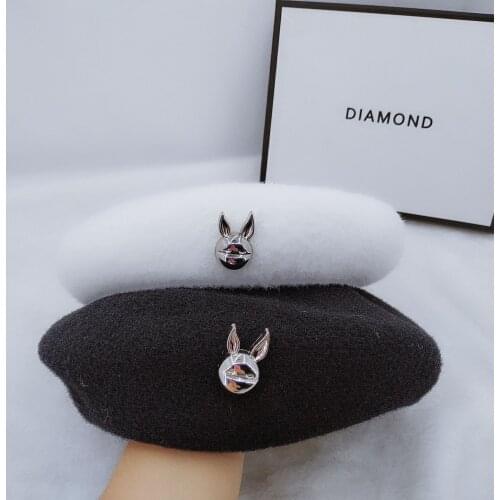 Fashion New Style Velvet Beret Cap Female Autumn Winter Kpop Student All-match Painter Hat Cute Simple Artist Hats