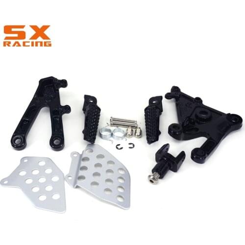 Motorcycle Silver Black Street Bike Front Foot Pegs Pedal Footrest For HONDA CBR600RR CBR 600RR 2003 2004 2005 2006 2003-2006