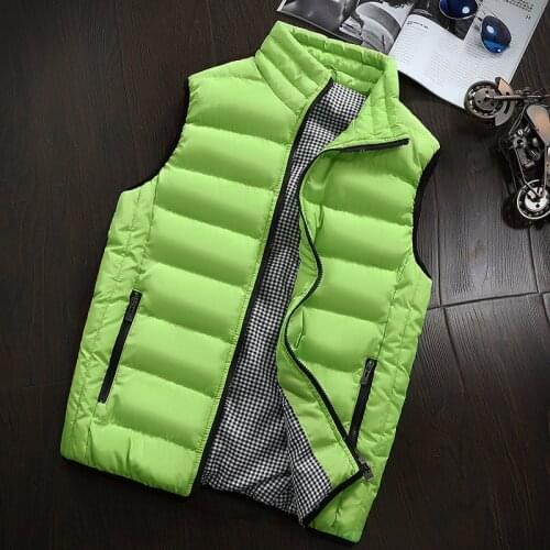 Mens Jacket Sleeveless Waistcoat Winter Casual Slim Coats Brand Clothing Cotton Padded Mens Waistcoat Waistcoat Large Size