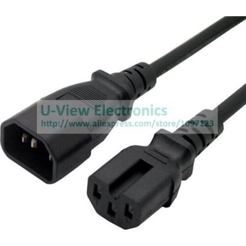 NCHTEK 1M Length IEC 320 C14 Male to C15 Female Cord, C14 to C15 Power Extension Cable For PDU UPS/Free Shipping/5PCS