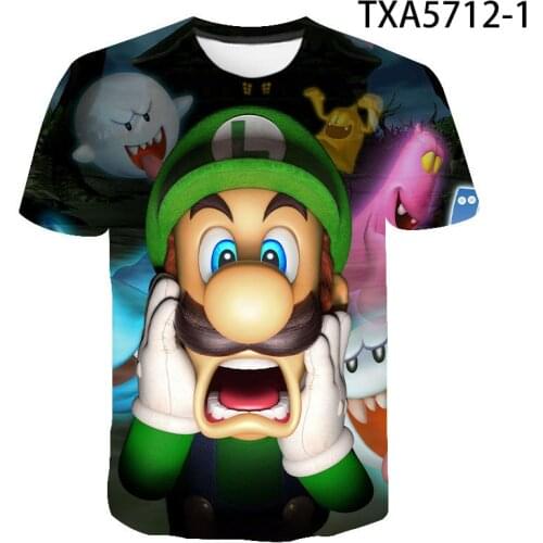 2020 New Boy Girl Kids Luigis Mansion Fashion Men Women Children 3D Printed T Shirt Summer Short Sleeve Casual Cool Tops Tee
