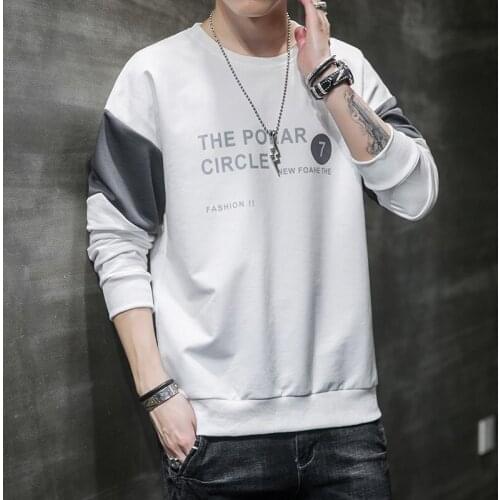 2020 New Trend Men Hoodies Casual Solid Splice Pullover O-Neck Slim Fit Mens Sportswear Sweatshirt Print Male Hoody Tracksuit