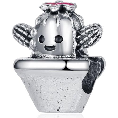 New Original Alloy Plated Bead Alloy Girl Heart Flower Cactus Prickly Pear Fit Bracelet Necklace DIY Women Jewelry