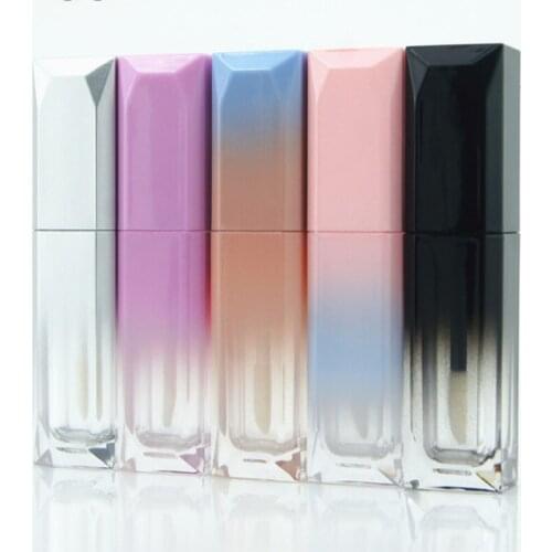 500pcs 5ML Empty Gradient Square Lip Gloss Tube Refillable Bottle Scrub Fashionable Nail Polish Containers Storage Bottle