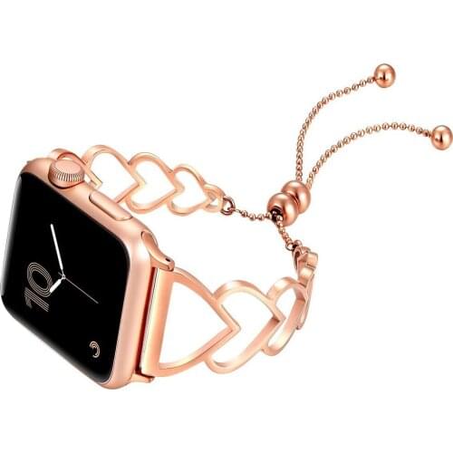 Women strap for Apple Watch band 44mm 40mm iwatch 38/42mm Stainless Steel belt smart Link Bracelet applewatch Series 6 5 4 3 SE