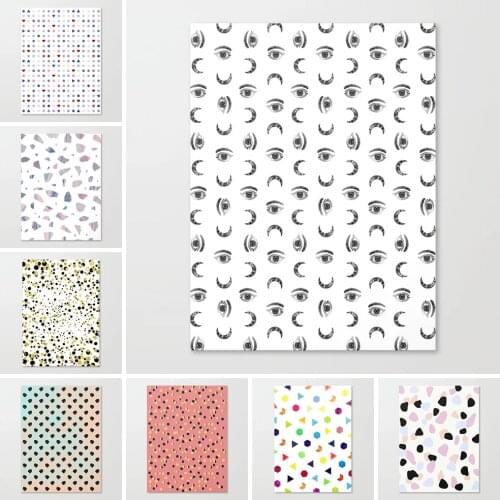 Self-adhesive wall stickers Painting Art Plant Printed Home Decor Round Shape Pictures Geometry Poster Living Room Decoration