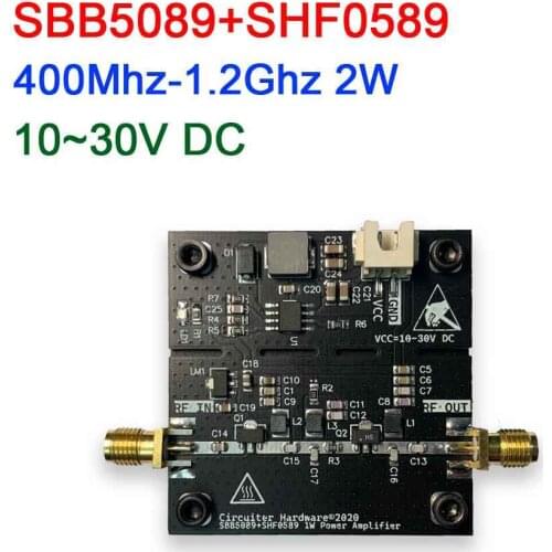 SBB5089 + SHF0589 40Mhz ~ 1.2Ghz 2W RF power Amplifier For Ham Radio HF VHF UHF FM transmitter 315MHZ 433MHZ
