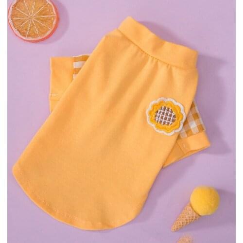 Pet Small and Medium-sized Dog Mesh Comfortable Breathable Cartoon T-shirt Puppy Kitten Vest Kitty Pet Clothes Blue