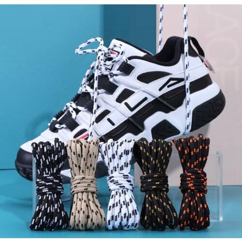 Outdoor Hiking Shoelaces Round Shoe laces High density weaving Fine Texture Martin boots Black and White Shoelace Unisex 1 Pair