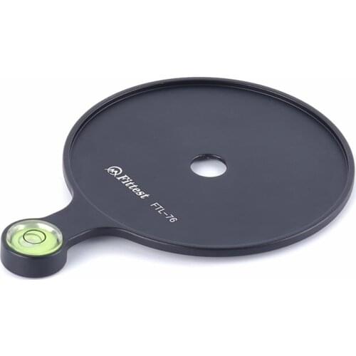 FITTEST Tripod Add on Spirit Level Plate Circular Offset Leveling 76/50mm Aluminum Base w/ Bubble Leveler for manfrotto benro