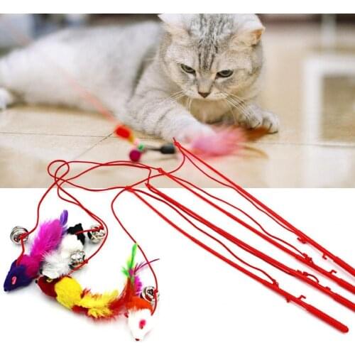 1PCS Teaser Stick Mouse Shape Interactive Plastic Cat Teaser Stick for Indoor gatos accesorios cat accessories jouet chat